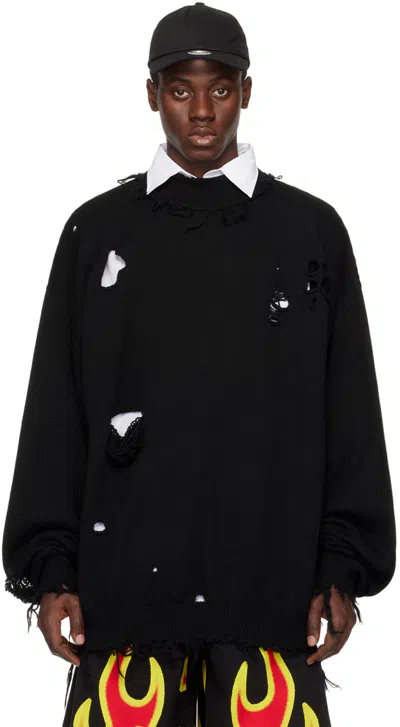 Vetements Black Distressed Sweater