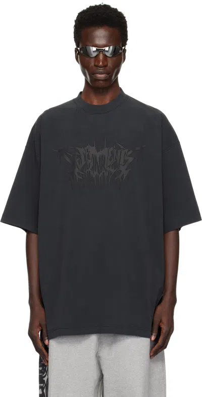 Vetements Black Drip Metal T-shirt