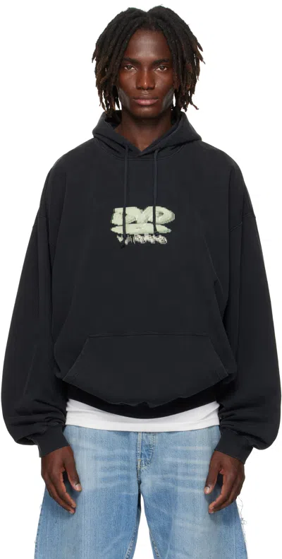 Vetements Black 'dvd' Oversized Hoodie In Blue