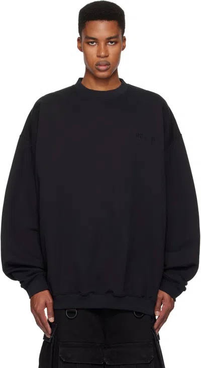 Vetements Black Embroidered Logo Oversized Sweatshirt