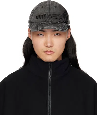Vetements Black Flame Logo Cap