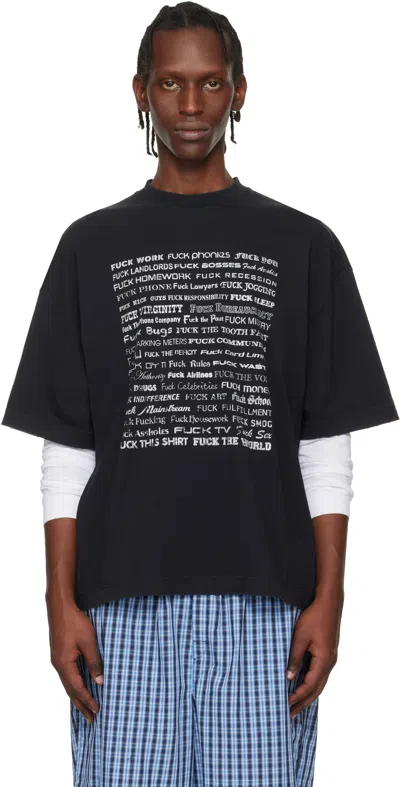 Vetements Black Fuck Everything T-shirt