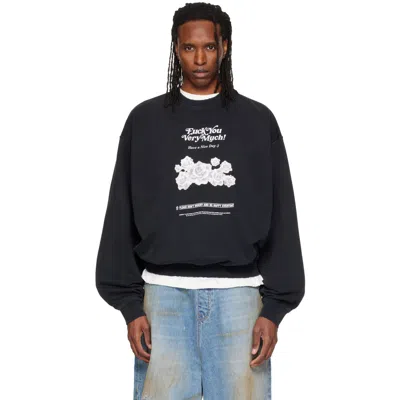 Vetements Black 'fuck You Very Much' Sweatshirt In Blue