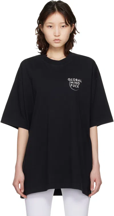 Vetements Black 'global Mf' T-shirt