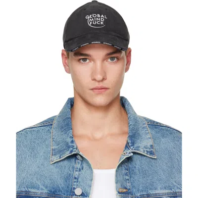 Vetements Black 'global Mind Fuck' Cap In Black 101679263