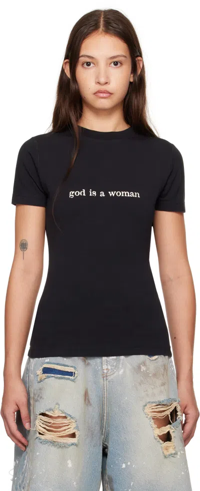 Vetements Black 'god Is A Woman' Fitted Hourglass T-shirt