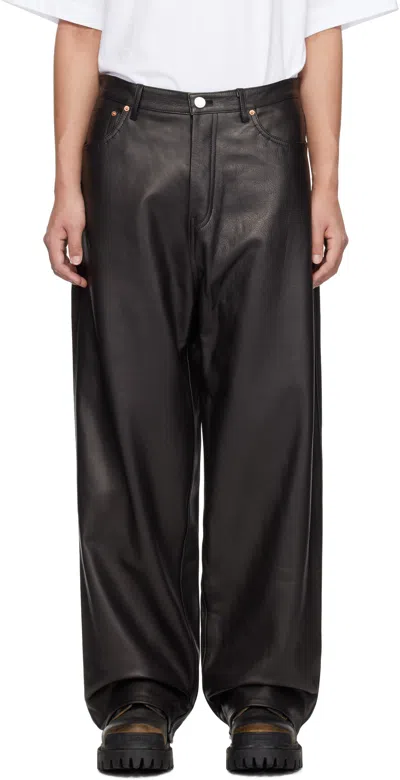 Vetements Black Grained Leather Pants