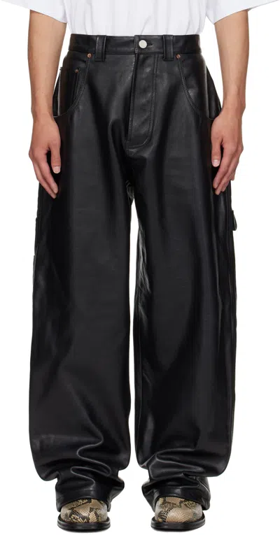 Vetements Black Hip Hop Leather Pants