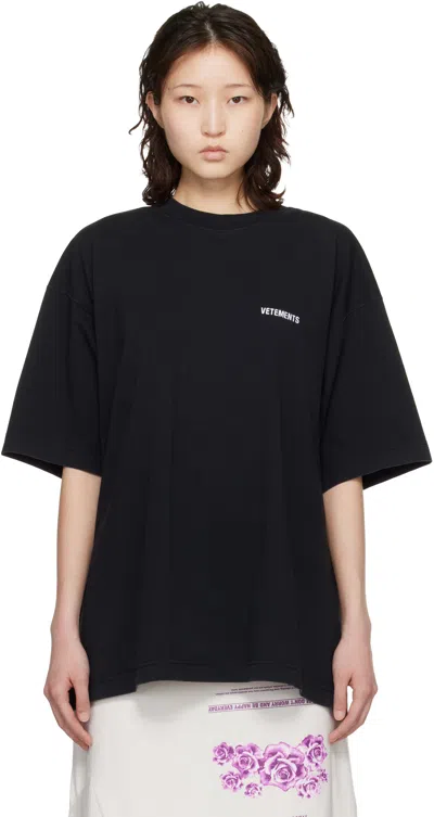 Vetements Black Iconic Logo T-shirt