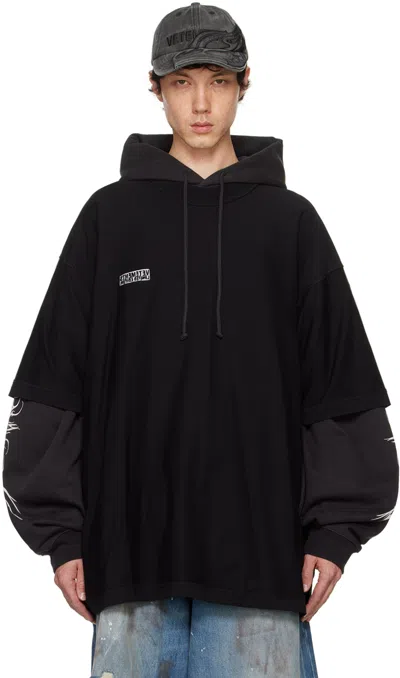 Vetements Black Inside Out Label T-shirt
