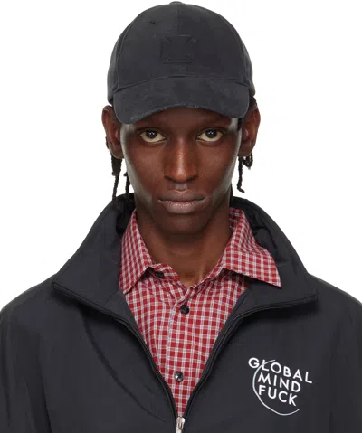 Vetements Black Leather Biker Cross Cap