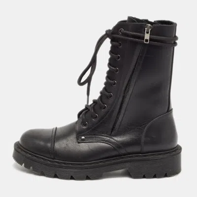 Vetements Black Leather Combat Boots