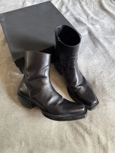 Pre-owned Vetements Black Leather Texan Boots