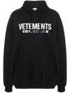 Vetements Oversize Hooded Sweatshirt In Cotton Blend In Black