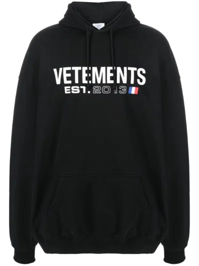 VETEMENTS BLACK OVERSIZE SWEATSHIRT