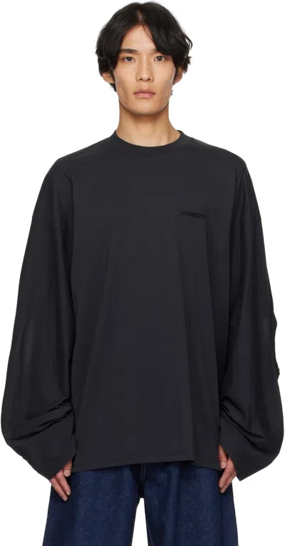 Vetements Black Logo Cut-up Longsleeve T-shirt