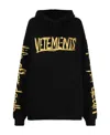 Vetements Black Logo Printed Hooded Sweater In Black
