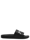 Vetements Black Logo Slides In Black