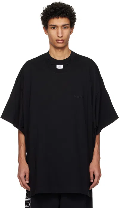 Vetements Black Merged Double Oversized T-shirt