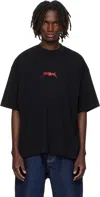 Vetements Oversized Printed Cotton-jersey T-shirt In Black