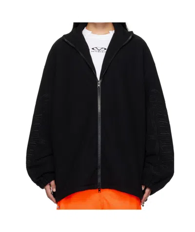 Vetements Black Metal Sleeves Fleece Jacket