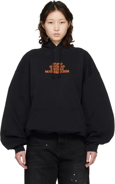 Vetements Black 'mf' Hoodie