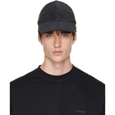 Vetements Black 'monday' Pristine Cap In Black 101545957