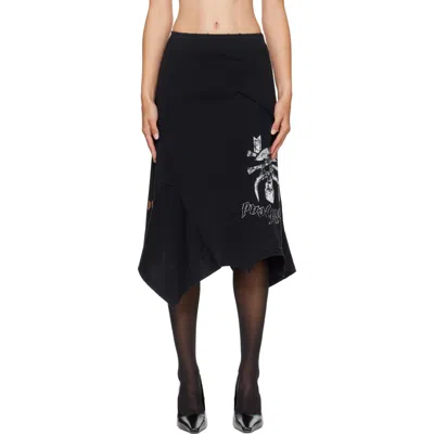 Vetements Black Motörhead Edition Upside-down Midi Skirt
