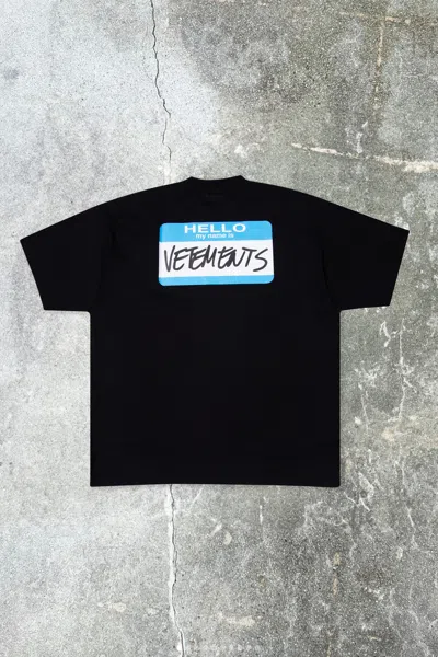 Pre-owned Vetements Black 'my Name Is ' T-shirt