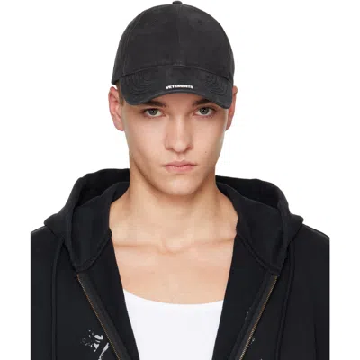 Vetements Black Nano Logo Cap In Black 101545956