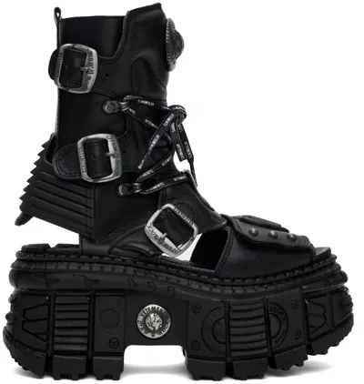 Vetements Black New Rock Edition Leather Boots