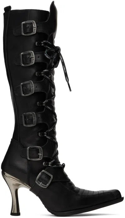 Vetements Black New Rock Edition Moto Lace-up Boots