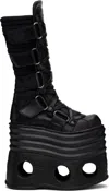 Vetements Black New Rock Edition Platform Tower Boots In Black