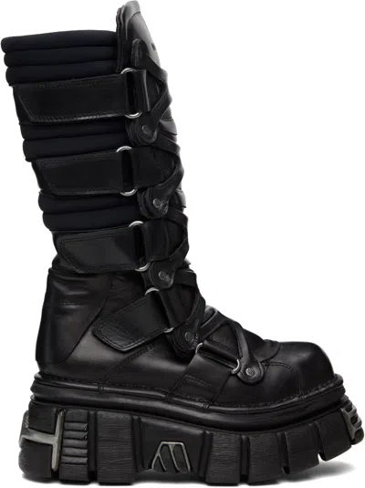 Vetements Black New Rock Edition Tower Boots