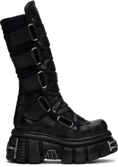 Vetements Black New Rock Edition Tower Boots