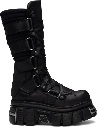 Vetements Black New Rock Edition Tower Boots