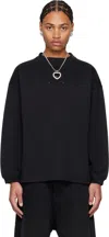 Vetements Black Oval Logo Cropped Crewneck Sweater In Black/black