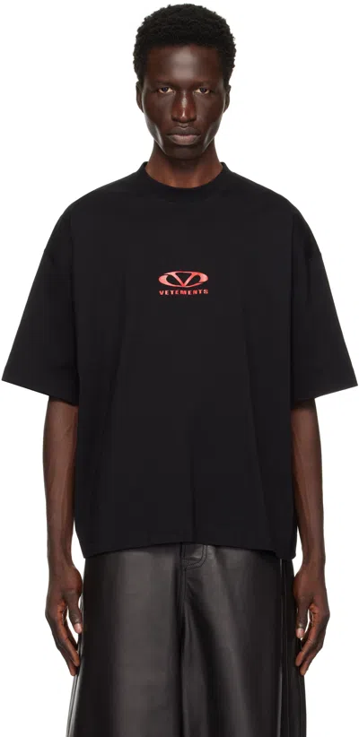Vetements Logo-print Cotton T-shirt In Black