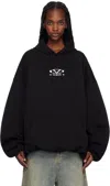Vetements Black Oval Logo Hoodie In Black/white