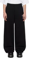 Vetements Black Oval Logo Sweatpants In Black/white
