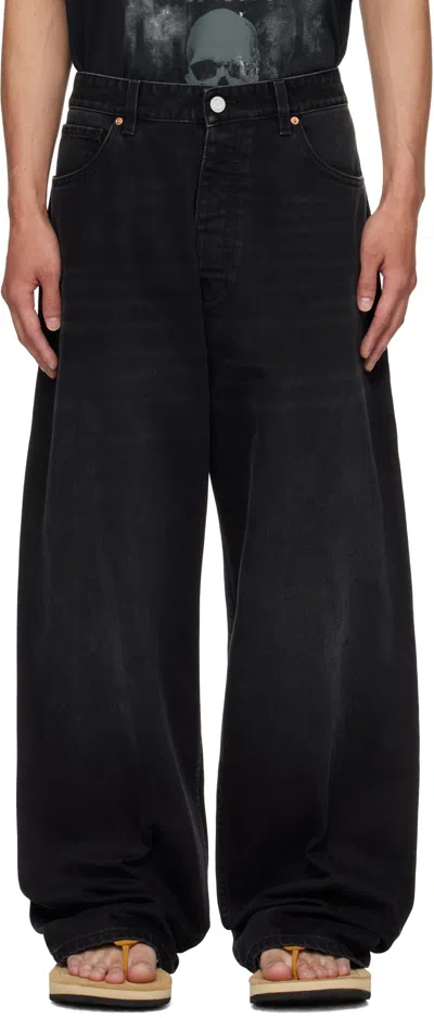 Vetements Black Painted Anarchy Reworked Jeans