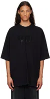 Vetements Black 'paris' Crystal-cut T-shirt In Black