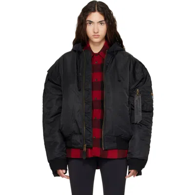 Vetements Black Reconstructed Bomber Jacket