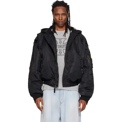 Vetements Black Reconstructed Bomber Jacket