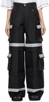 Vetements Black Reflective Cargo Pants In Black