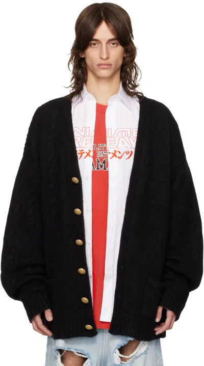 VETEMENTS BLACK SPLIT CARDIGAN