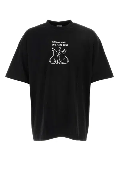 Vetements Unisex Black Stretch Cotton Oversize T-shirt