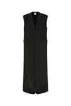 Vetements Back Slit Tailored Wool Coat In Black
