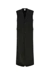 Vetements Back Slit Tailored Wool Coat In Black