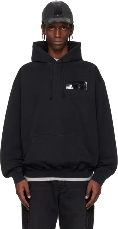Vetements Black Taped Logo Hoodie